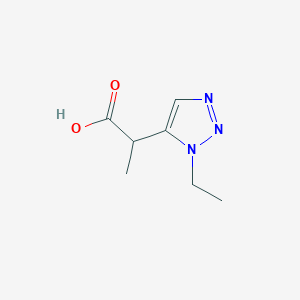 molecular formula C7H11N3O2 B13086367 2-(1-ethyl-1H-1,2,3-triazol-5-yl)propanoic acid 