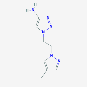 molecular formula C8H12N6 B13086375 1-[2-(4-Methyl-1H-pyrazol-1-yl)ethyl]-1H-1,2,3-triazol-4-amine 