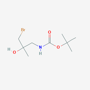 molecular formula C9H18BrNO3 B13086391 tert-Butyl N-(3-bromo-2-hydroxy-2-methylpropyl)carbamate 