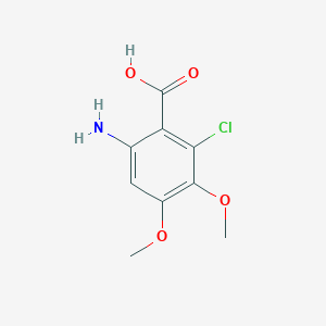 molecular formula C9H10ClNO4 B13086414 6-Amino-2-chloro-3,4-dimethoxybenzoic acid CAS No. 637347-72-9