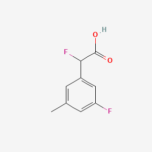 molecular formula C9H8F2O2 B13086417 2-Fluoro-2-(3-fluoro-5-methylphenyl)acetic acid 