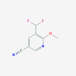 molecular formula C8H6F2N2O B13086425 5-(Difluoromethyl)-6-methoxynicotinonitrile 