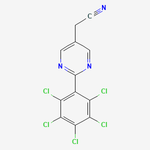 molecular formula C12H4Cl5N3 B13086468 2-(Perchlorophenyl)pyrimidine-5-acetonitrile 