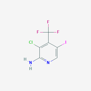 molecular formula C6H3ClF3IN2 B13086557 3-Chloro-5-iodo-4-(trifluoromethyl)pyridin-2-amine 