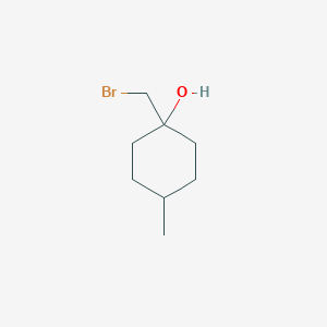 molecular formula C8H15BrO B13086598 1-(Bromomethyl)-4-methylcyclohexan-1-ol 