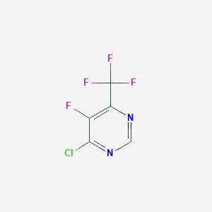 molecular formula C5HClF4N2 B13086617 4-Chloro-5-fluoro-6-(trifluoromethyl)pyrimidine 