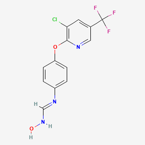 molecular formula C13H9ClF3N3O2 B13086631 N-(4-((3-Chloro-5-(trifluoromethyl)pyridin-2-yl)oxy)phenyl)-N'-hydroxyformimidamide 