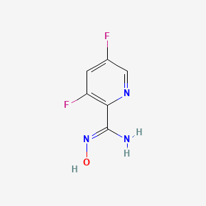 molecular formula C6H5F2N3O B13086662 3,5-Difluoro-N'-hydroxypicolinimidamide 