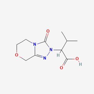 molecular formula C10H15N3O4 B13086669 3-methyl-2-{3-oxo-2H,3H,5H,6H,8H-[1,2,4]triazolo[3,4-c]morpholin-2-yl}butanoic acid CAS No. 1384430-36-7