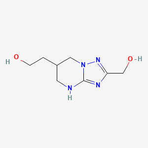 molecular formula C8H14N4O2 B13086694 2-[2-(Hydroxymethyl)-4H,5H,6H,7H-[1,2,4]triazolo[1,5-a]pyrimidin-6-yl]ethan-1-ol 