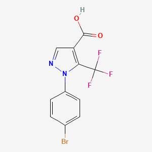 molecular formula C11H6BrF3N2O2 B1308676 1-(4-溴苯基)-5-(三氟甲基)-1H-吡唑-4-羧酸 CAS No. 618070-63-6