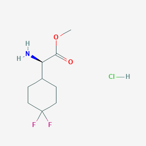 molecular formula C9H16ClF2NO2 B13086852 methyl (2R)-2-amino-2-(4,4-difluorocyclohexyl)acetate;hydrochloride 