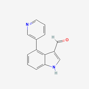 molecular formula C14H10N2O B13086860 4-(Pyridin-3-yl)-1H-indole-3-carbaldehyde 