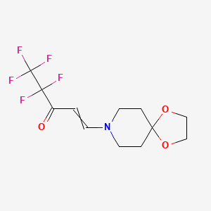 molecular formula C12H14F5NO3 B1308693 (E)-1-(1,4-dioxa-8-azaspiro[4.5]dec-8-yl)-4,4,5,5,5-pentafluoro-1-penten-3-one 