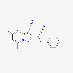 2-[1-Cyano-2-(4-methylphenyl)vinyl]-5,7-dimethylpyrazolo[1,5-a]pyrimidine-3-carbonitrile