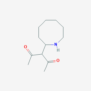 molecular formula C12H21NO2 B13087002 3-(Azocan-2-yl)pentane-2,4-dione 