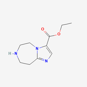 molecular formula C10H15N3O2 B13087014 Ethyl 6,7,8,9-tetrahydro-5H-imidazo[1,2-d][1,4]diazepine-3-carboxylate 