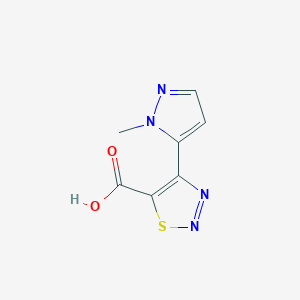 molecular formula C7H6N4O2S B13087021 4-(1-methyl-1H-pyrazol-5-yl)-1,2,3-thiadiazole-5-carboxylic acid 