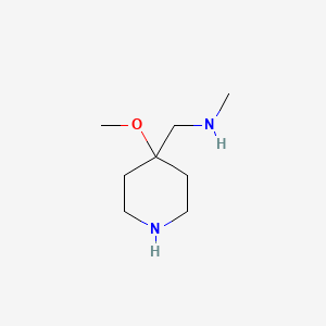 molecular formula C8H18N2O B13087042 [(4-Methoxypiperidin-4-yl)methyl](methyl)amine 