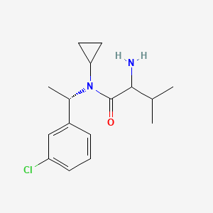 molecular formula C16H23ClN2O B13087099 2-Amino-N-((S)-1-(3-chlorophenyl)ethyl)-N-cyclopropyl-3-methylbutanamide 