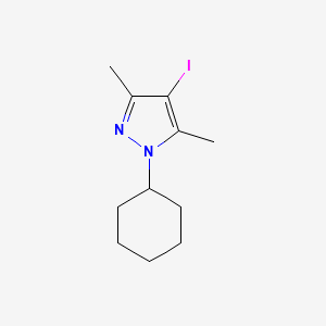 molecular formula C11H17IN2 B13087116 1-cyclohexyl-4-iodo-3,5-dimethyl-1H-pyrazole 