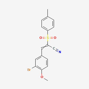 molecular formula C17H14BrNO3S B1308712 (Z)-3-(3-bromo-4-methoxyphenyl)-2-[(4-methylphenyl)sulfonyl]-2-propenenitrile 