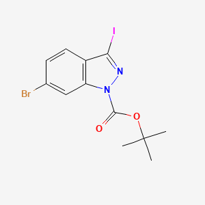 molecular formula C12H12BrIN2O2 B13087151 tert-butyl 6-bromo-3-iodo-1H-indazole-1-carboxylate 