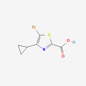 molecular formula C7H6BrNO2S B13087186 5-Bromo-4-cyclopropyl-1,3-thiazole-2-carboxylic acid 