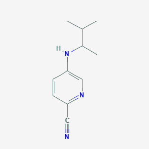 molecular formula C11H15N3 B13087199 5-[(3-Methylbutan-2-yl)amino]pyridine-2-carbonitrile 