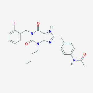 molecular formula C25H26FN5O3 B130872 1-(2-氟苄基)-3-丁基-8-(N-乙酰-4-氨基苄基)-黄嘌呤 CAS No. 628279-07-2