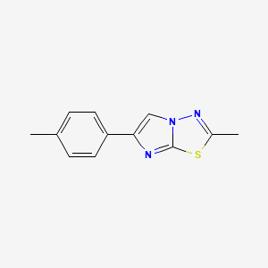 molecular formula C12H11N3S B13087219 2-Methyl-6-(p-tolyl)imidazo[2,1-b][1,3,4]thiadiazole 