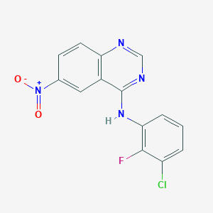 molecular formula C14H8ClFN4O2 B13087264 N-(3-Chloro-2-fluorophenyl)-6-nitroquinazolin-4-amine 