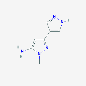 molecular formula C7H9N5 B13087267 1-Methyl-3-(1H-pyrazol-4-YL)-1H-pyrazol-5-amine CAS No. 1339906-24-9