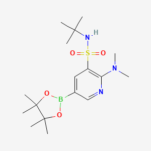 N-(Tert-butyl)-2-(dimethylamino)-5-(4,4,5,5-tetramethyl-1,3,2-dioxaborolan-2-YL)pyridine-3-sulfonamide