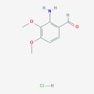 molecular formula C9H12ClNO3 B13087364 2-Amino-3,4-dimethoxybenzaldehyde hydrochloride 