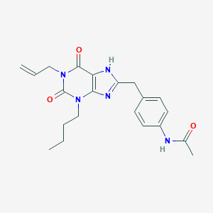 molecular formula C21H25N5O3 B130874 1-烯丙基-3-丁基-8-(N-乙酰基-4-氨基苄基)-黄嘌呤 CAS No. 628279-02-7