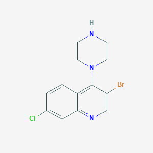 molecular formula C13H13BrClN3 B13087414 3-Bromo-7-chloro-4-(piperazin-1-yl)quinoline CAS No. 927801-09-0