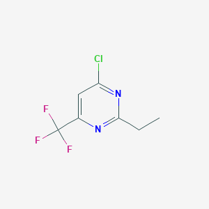 molecular formula C7H6ClF3N2 B13087479 4-Chloro-2-ethyl-6-(trifluoromethyl)pyrimidine 