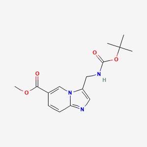 molecular formula C15H19N3O4 B13087551 Methyl 3-(((tert-butoxycarbonyl)amino)methyl)imidazo[1,2-a]pyridine-6-carboxylate 