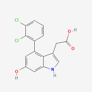 2-(4-(2,3-Dichlorophenyl)-6-hydroxy-1H-indol-3-yl)acetic acid