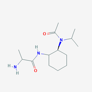 molecular formula C14H27N3O2 B13087602 N-[(2S)-2-[acetyl(propan-2-yl)amino]cyclohexyl]-2-aminopropanamide 