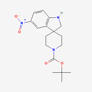 molecular formula C17H23N3O4 B13087617 tert-Butyl 5-nitrospiro[indoline-3,4'-piperidine]-1'-carboxylate CAS No. 1260843-22-8