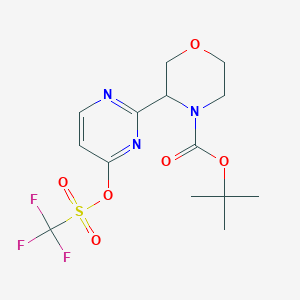 tert-Butyl 3-(4-(((trifluoromethyl)sulfonyl)oxy)pyrimidin-2-yl)morpholine-4-carboxylate