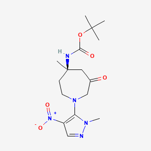 (R)-tert-Butyl (4-methyl-1-(1-methyl-4-nitro-1H-pyrazol-5-yl)-6-oxoazepan-4-yl)carbamate