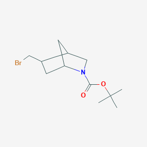 molecular formula C12H20BrNO2 B13087713 tert-Butyl 5-(bromomethyl)-2-azabicyclo[2.2.1]heptane-2-carboxylate 