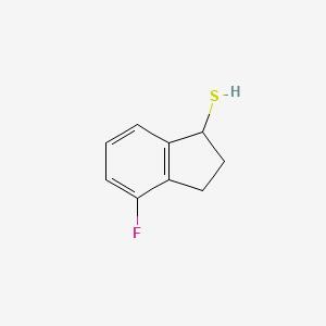 molecular formula C9H9FS B13087759 4-fluoro-2,3-dihydro-1H-indene-1-thiol 