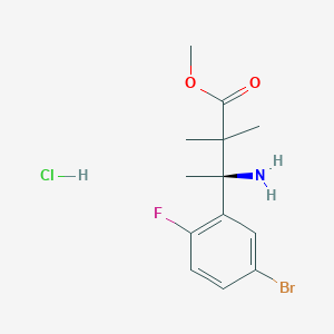 molecular formula C13H18BrClFNO2 B13087773 (S)-Methyl 3-amino-3-(5-bromo-2-fluorophenyl)-2,2-dimethylbutanoate hydrochloride 