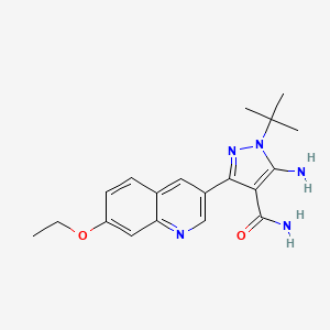 molecular formula C19H23N5O2 B13087827 5-Amino-1-Tert-Butyl-3-(7-Ethoxyquinolin-3-Yl)-1h-Pyrazole-4-Carboxamide CAS No. 1493524-11-0