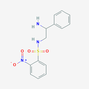 molecular formula C14H15N3O4S B13087877 N-(2-Amino-2-phenylethyl)-2-nitrobenzene-1-sulfonamide 