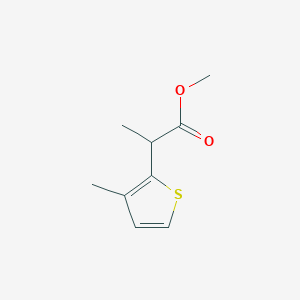 molecular formula C9H12O2S B13087887 Methyl 2-(3-methylthiophen-2-yl)propanoate 